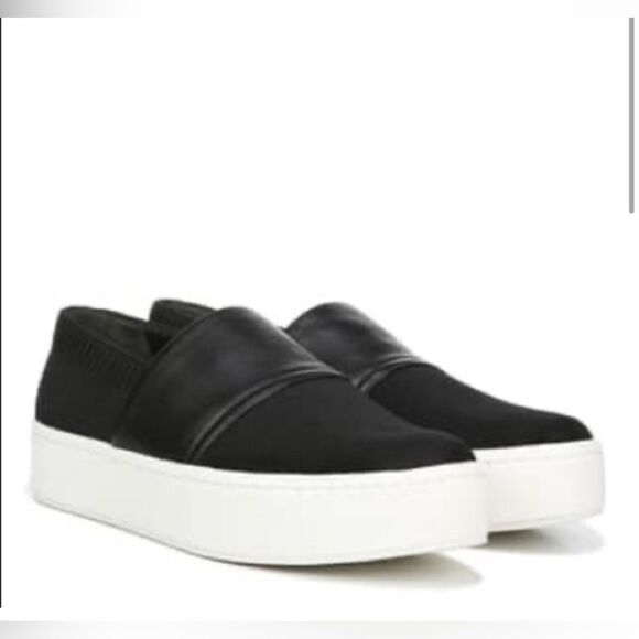 VINCE Ward Slip-On Sneakers black leather 9.5 - Picture 1 of 15